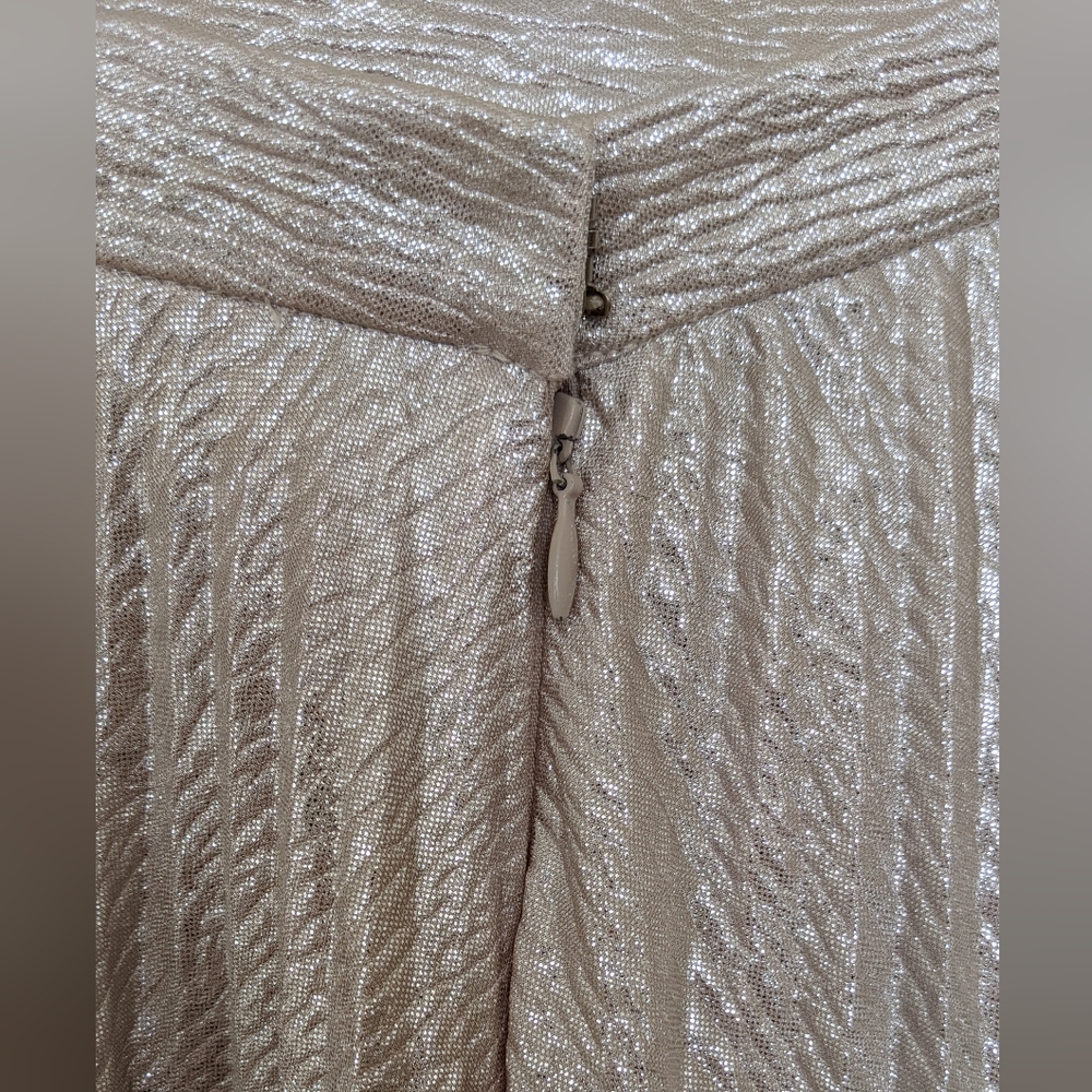 Alexis Shimmer Pleat Maxi Skirt in Champaign - Picture 3 of 5
